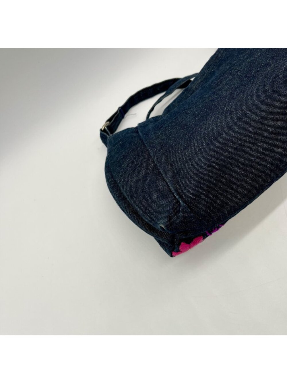 Denim Flower Embroidery Shoulder Bag - Picture 8 of 10